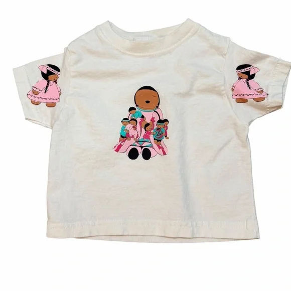 Storyteller Graphic Shirt Girls 12 Months White Pink Print Native American - Picture 7 of 9